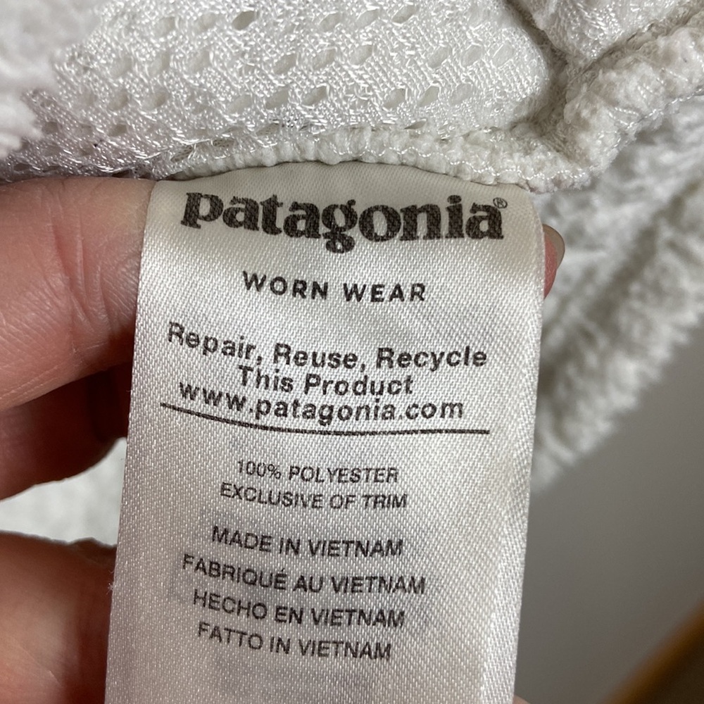 Patagonia Los Gatos Girl's XL White Quarter Zip Pullover Fleece Jacket Gorpcore - Picture 6 of 6